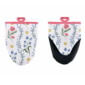 BOHO FLORAL MICROWAVE MITTS - SET OF 2