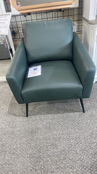 Craig 100% Top Grain Leather Accent Chair, Green