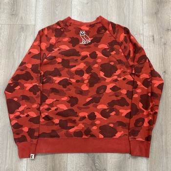 FW20 BAPE x OVO Color Camo Crewneck Red - Pre Owned - view 3