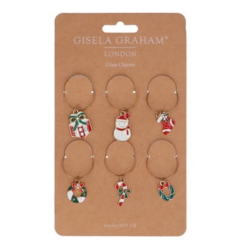 CHRISTMAS DRINK CHARMS - PACK OF 6
