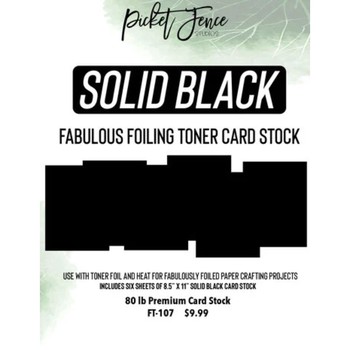 New! Picket Fence Solid Black Fabulous Foiling Toner Cardstock- 8.5X11 -  602309348281