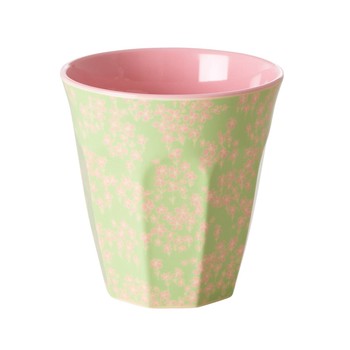 RICE MEDIUM MELAMINE CUP - PINK FLOWER FIELD