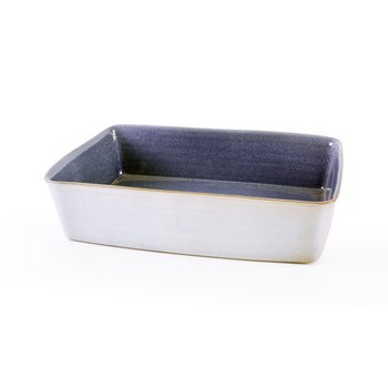 'NORTE' LARGE GLAZED TERRACOTTA OVEN DISH - DENIM