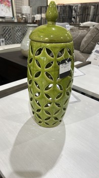 Geometric Green Lid Vase