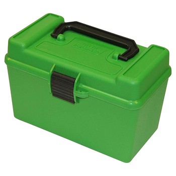 MTM Handled Flip-top Rifle Ammo Box Green- H50-R-MAG