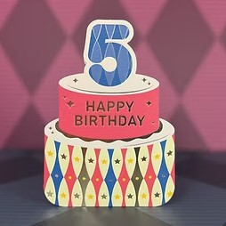 Heyyy Cards -Age 5 Birthday Cards - Mini Die Cut-MM-005