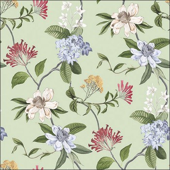 FLORAL MIX GREEN PAPER NAPKINS