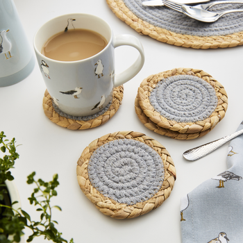 COASTAL SEAGRASS/COTTON COASTERS - SET OF 4
