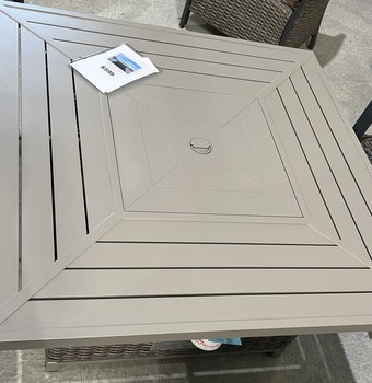 Corbin Fire Table, Beige Frame and Beige Top by Abbyson