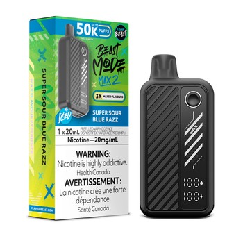 Flavour Beast Mode Max 2 50k - Super Sour Blue Razz Iced