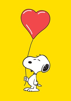 Snoopy heart balloon Card - SNOOP079
