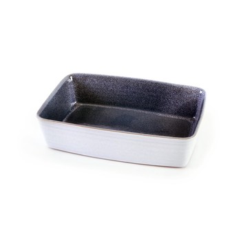 'NORTE' MEDIUM GLAZED TERRACOTTA OVEN DISH - DENIM