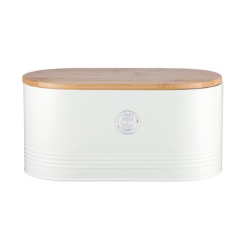 CREAM BREAD BIN WITH BAMBOO LID