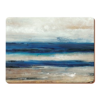 ABSTRACT BLUE RECTANGULAR PLACEMATS - SET OF 4