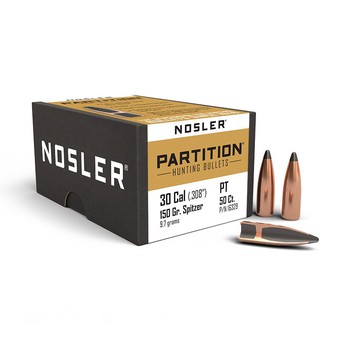 Nosler Partition .30 Cal .308" 150gr Projectiles x50