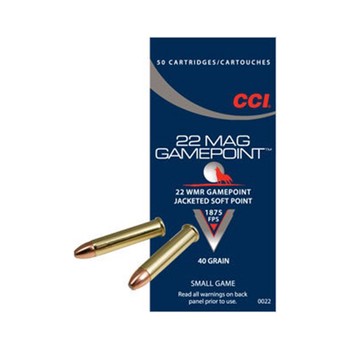 CCI .22 WMR 40gr Game Point Jacketed Soft Point
