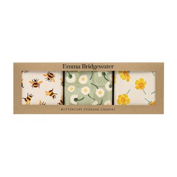 EMMA BRIDGEWATER BEE & BUTTERCUP SET OF 3 SQUARE  CADDIES