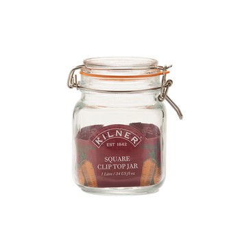 KILNER 1 LITRE SQUARE CLIP TOP JAR