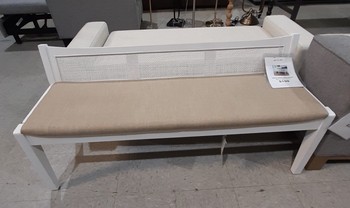 beaux white cane bench