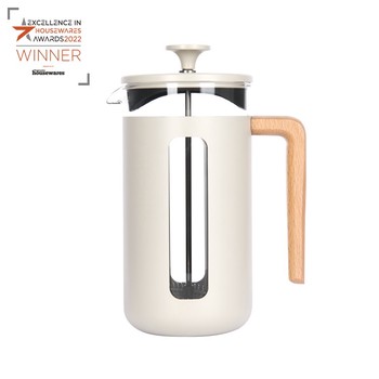 LA CAFETIERE PISA 8 CUP CAFETIERE WITH WOODEN HANDLE - LATTE