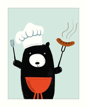 The Art File - Bear & Bbq Card