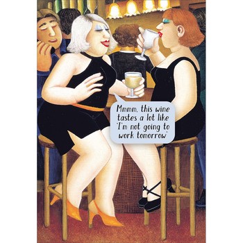Woodmansterne -H CARDSNGL BERYL BLANK Wine time whisper-651786