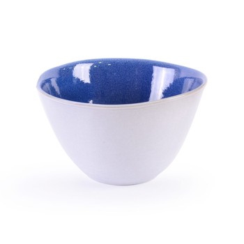 'NORTE' MEDIUM GLAZED TERRACOTTA BOWL - DENIM