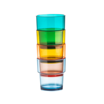 COLOURFUL STACKING TUMBLERS - SET OF 4