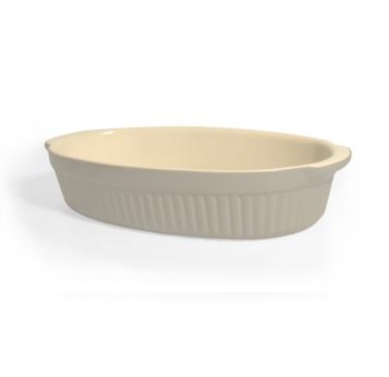 CLASSIC GLAZED OVAL ROASTING DISH - SOFT GREY