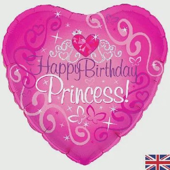 Oaktree - 18" Happy Birthday Princess Holographic Balloon - 228397