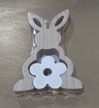 Wood Rabbit Flower Puzzle