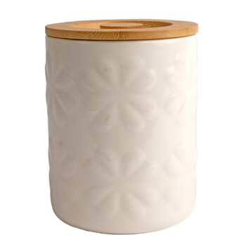 CARNABY LARGE CERAMIC JAR - IVORY