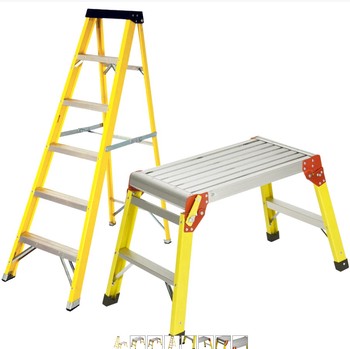 Excel Heavy Duty Fibreglass 6 Tread Ladder with Folding Hop Up