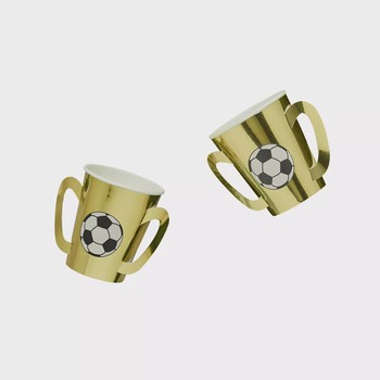 Hootyballoo - Gold Trophy Paper Cups - Pack of 8 - HBFB104
