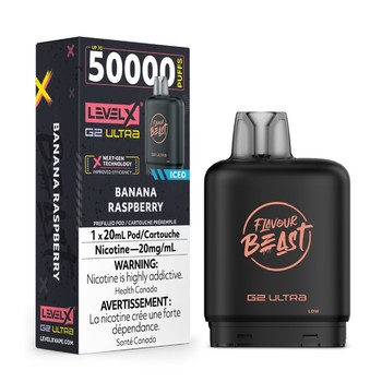 Level X Flavour Beast G2 Ultra 50K Pods Level X Flavour Beast G2 Ultra 50k - Banana Raspberry Iced