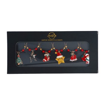 CHRISTMAS WINE GLASS CHARMS - PACK OF 6