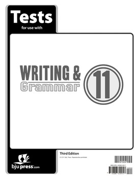 BJU ENGLISH WRITING & GRAMMAR 11 TESTS 3RD ED