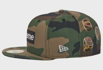 Supreme Rings Box Logo New Era 59Fifty Fitted Hat Woodland Camo • Brand New [4346] - view 2