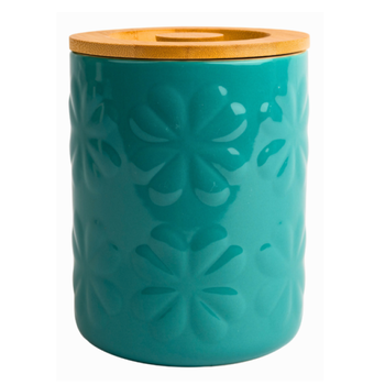 CARNABY LARGE CERAMIC JAR - TEAL