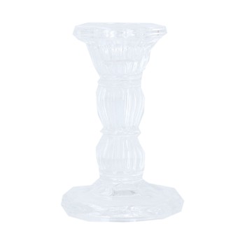 GLASS CANDLE HOLDER - CLEAR