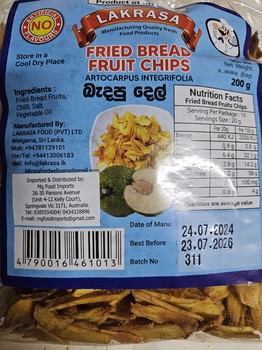 Lakrasa Fried Bread Fruit Chips 200g