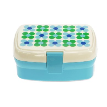 BLUE AND GREEN DAISY LUNCH BOX WITH TRAY