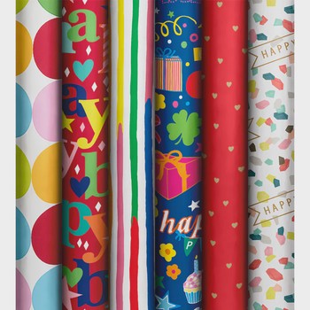Giftwrap Basic Occasion Gift Wrap 0.7X2M Assorted (D)