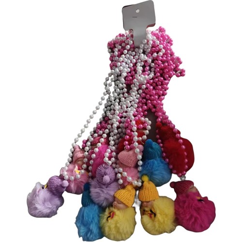 HS0374N - Plush Baby Doll w/Beads Pink Pearl