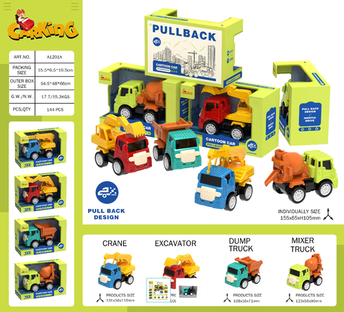 Construction Pullback Truck Toy – Assorted Designs