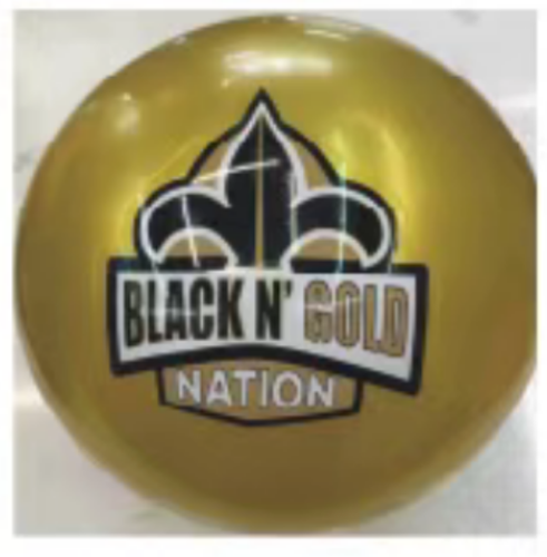 NY7502 - 8" Black N Gold Nation beach ball