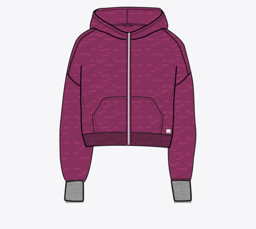 Vuori Halo Modern Full Zip Hoodie Dragonfruit