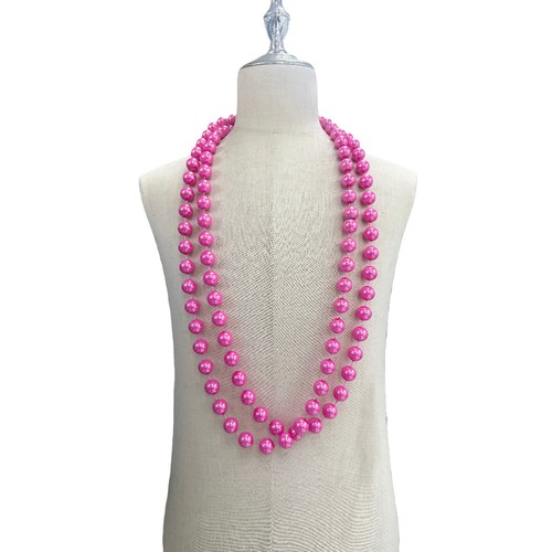 TB1135 - 48"X18mm Pearl Round Hot Pink