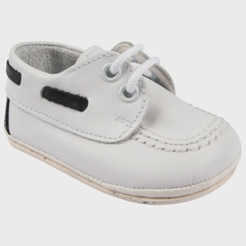 SHOE 9595A WHT NVY TRIM LACE
