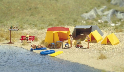 Busch 6026 - H0 | Kampeerplaats met tenten